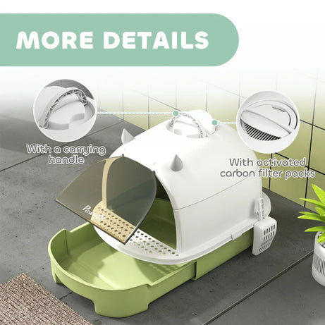 Covered Cat Litter Box With Lid Scoop Deodorizing Bags For Odor