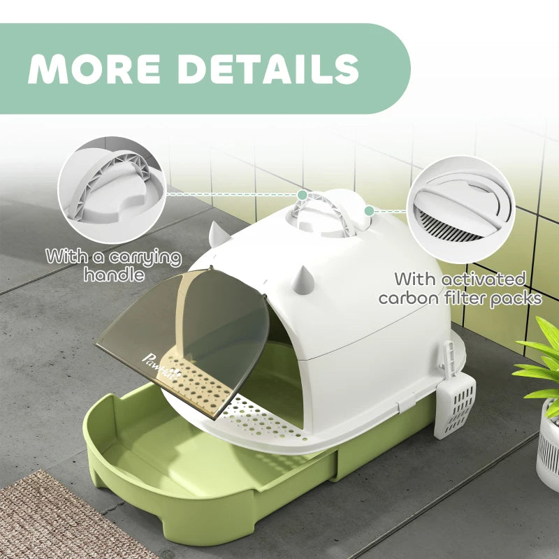 Covered Cat Litter Box With Lid Scoop Deodorizing Bags For Odor