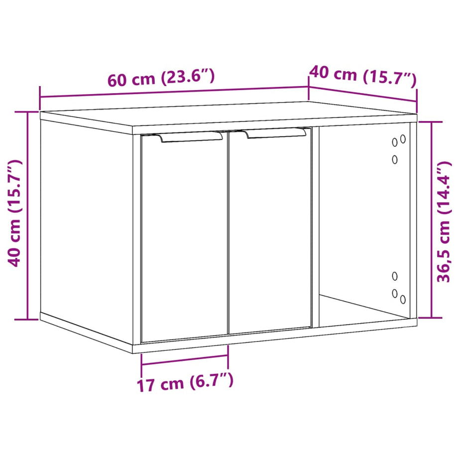 Cat Litter Box 60x Wood Material