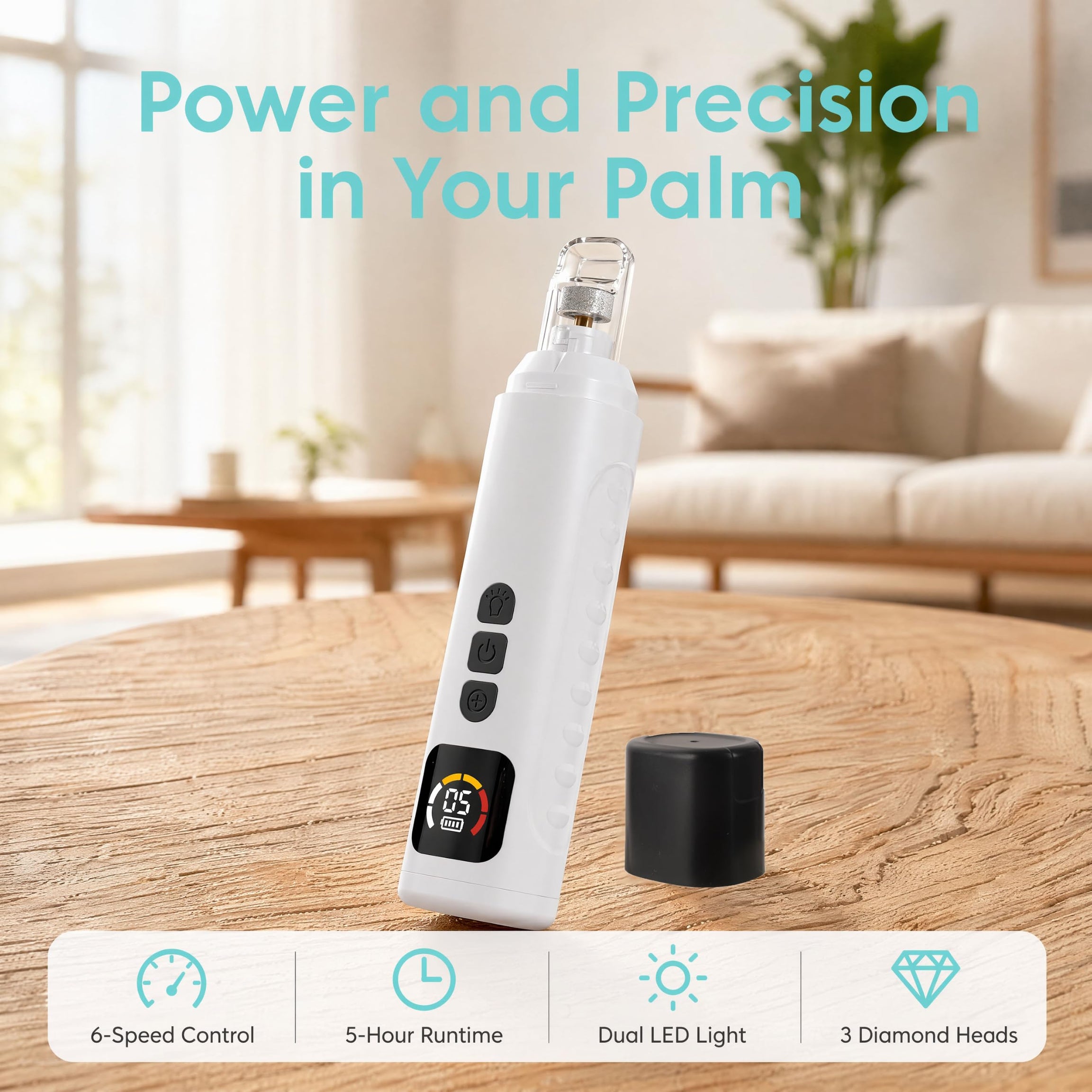Dog Nail Grinder Quiet Pet Trimmer For Dogs And Cats 6 Speeds Dual