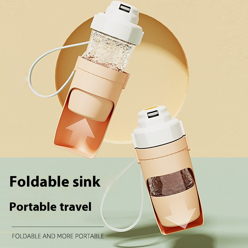 2-in-1 Travel Dog Water Bottle Pet Dispenser Feeder Drinking Outing
