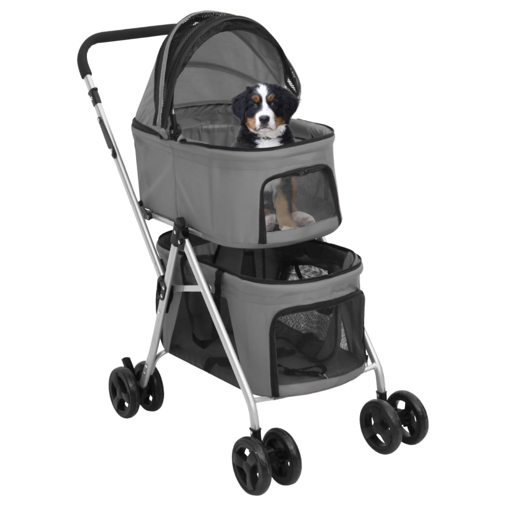 Foldable Dog Stroller For 2 Dogs 83x Oxford Fabric