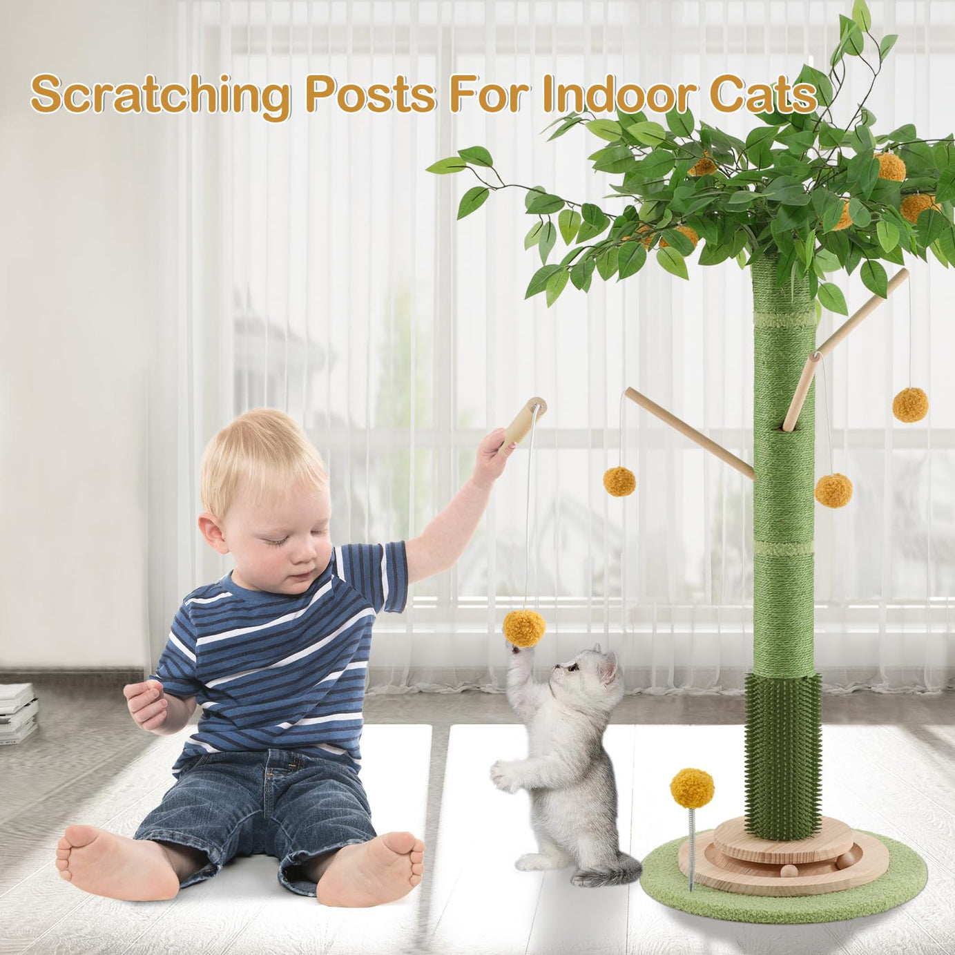 Cat Scratching Post Tall Scratcher Tree For Indoor Cats Adults