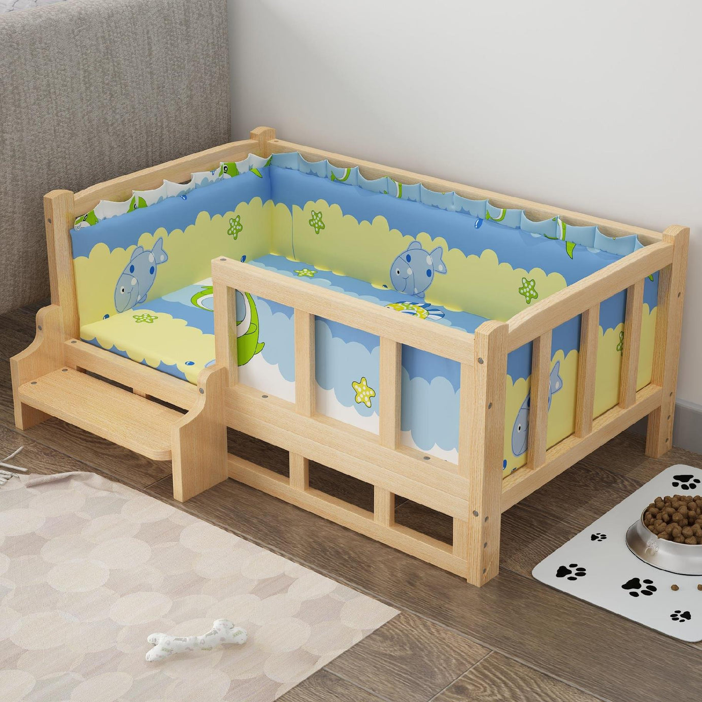 Bed Summer Wooden Pet Dog