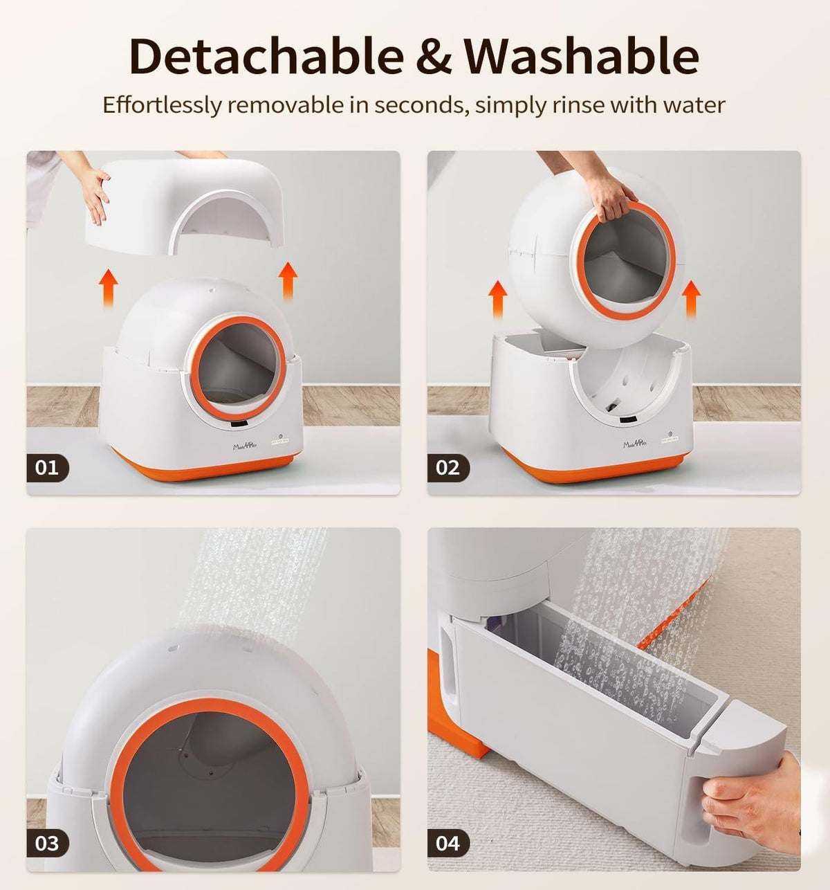 60l Automatic Cat Litter Box Smart App Control Deodorizing Infrared