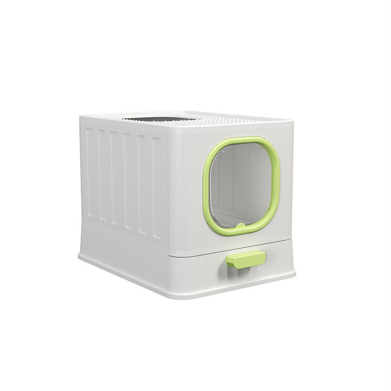 Fully Enclosed Litter Box Large Plastic Folding Deodorant