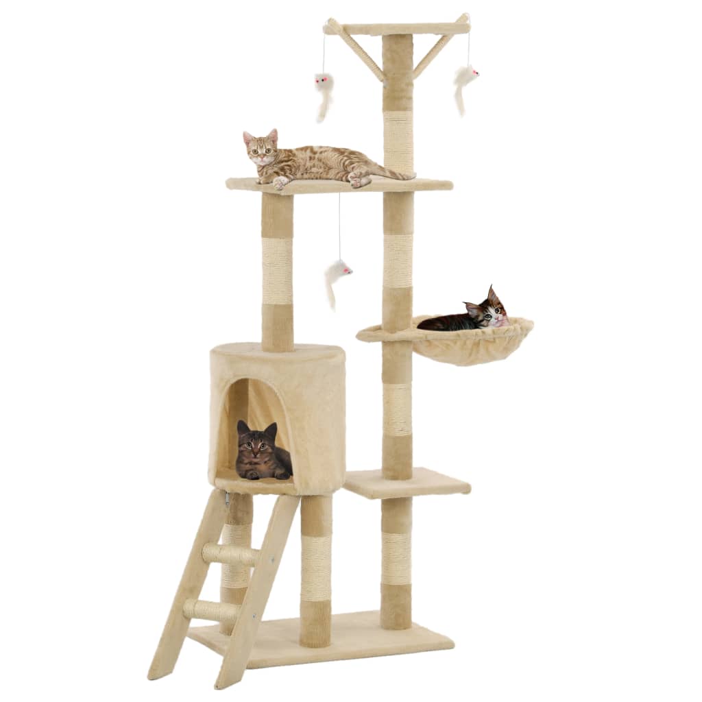 Cat Scratching Post With Sisal Posts 138 Cm