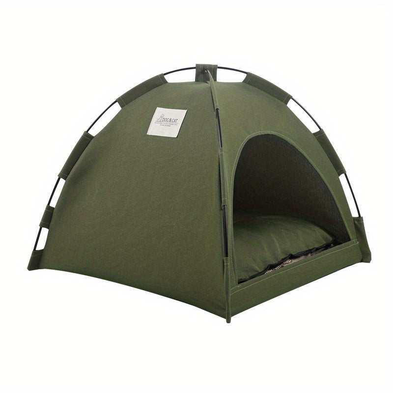 Cat Tent Bed With Removable Non-slip Soft Pad Portable Pet Cave