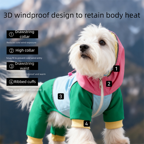 Waterproof 4-leg Dog Jumpsuit With Hood New Release Pet Outdoor