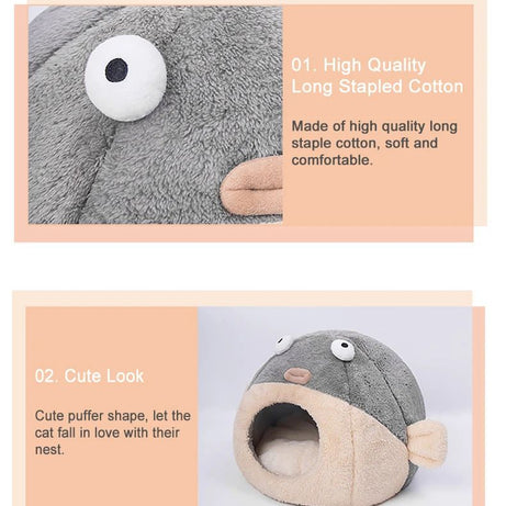 Cute Animal Cat Accessory Furniture Balloonfish-shaped Pet Mats