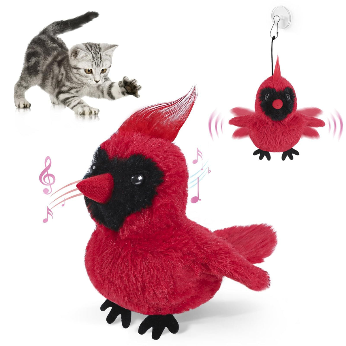 Interactive Cat Plush Toys For Indoor Cats Automatic Flapping Bird
