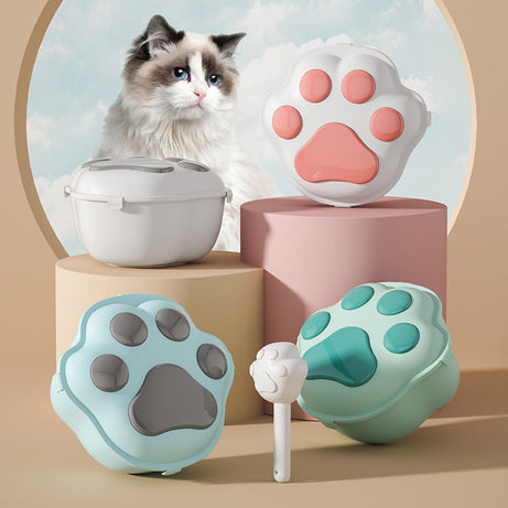 Dog Food Storage Container Claw Pet Grain Bucket With Cute Lid