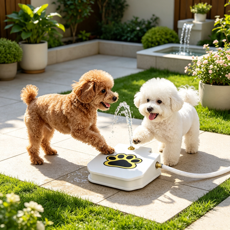 Dog Water Fountain Outdoor No Electricity Step-on Activated Pet