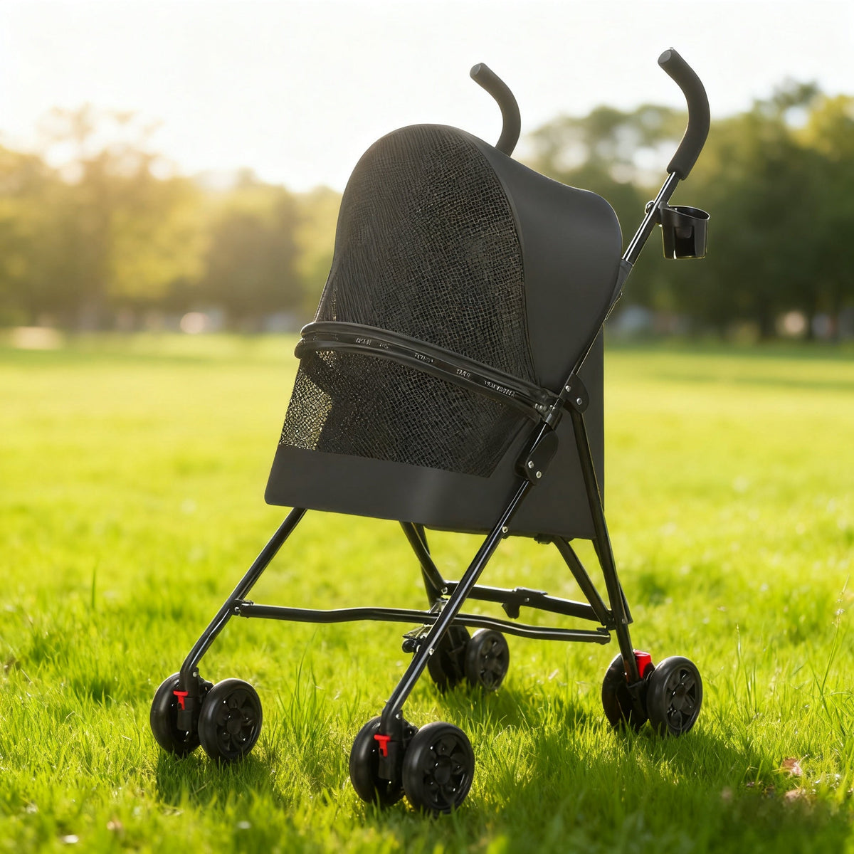 Pet Stroller For Small Dogs Cats With Mesh Ventilation Lightweight