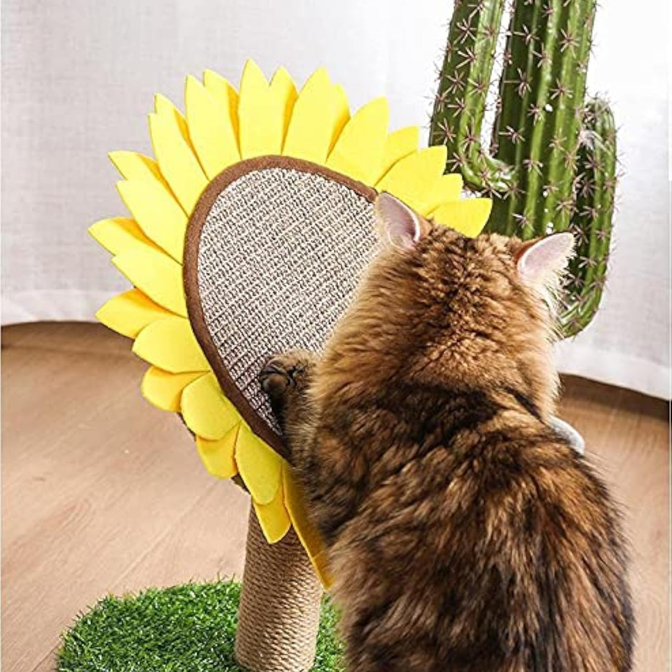 Sisal-covered Cat Claw Scratcher Pole With Sunflower Scratching