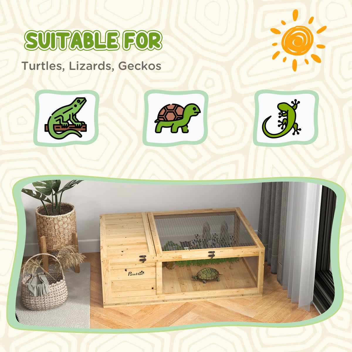 Wooden Reptile Cage With Top Access For Turtles Lizards Snakes