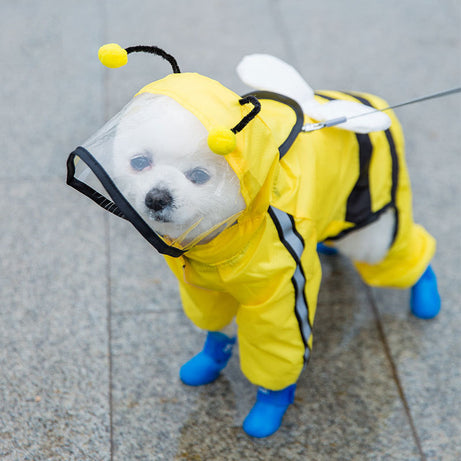 Puppy Dog Raincoat Four-legged Waterproof All-inclusive Teddy