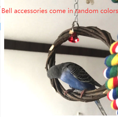 Bird Standing Frame Rattan Ring Chewing Toy Cage