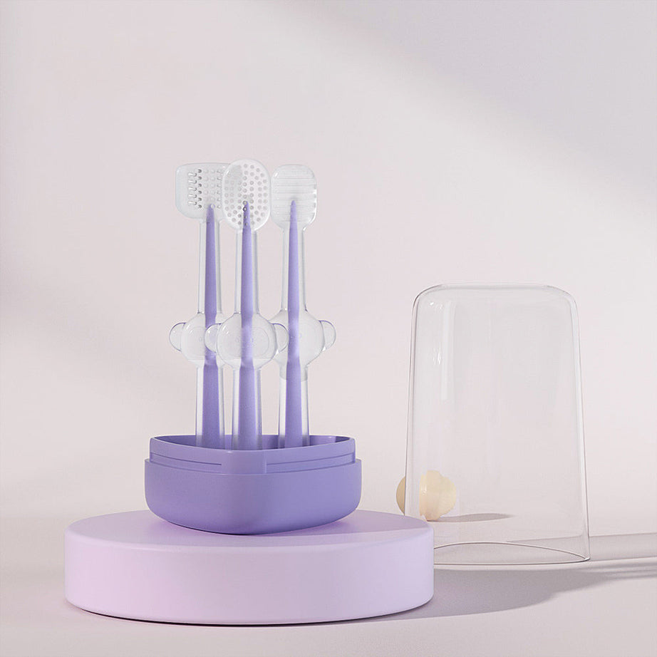 Pet Toothbrush Purple Cat Silica Gel Brush Clear Up Bad Breath
