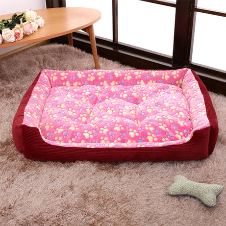 Pet Dog Beds Mats Soft Plush Warm Sofa Kennel Sleep Basket