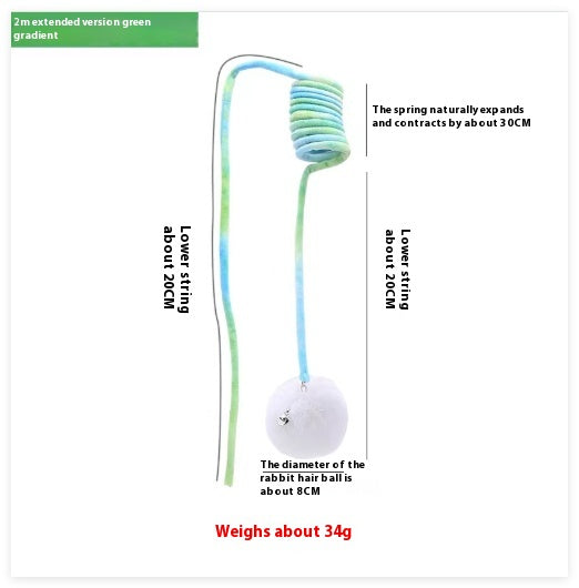 Cat Toy Self-hi Sucker Spring Rabbit Hair Ball Interactive Play Pet