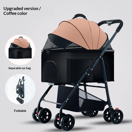 Pet Stroller For Dogs And Cats Portable Detachable Cage