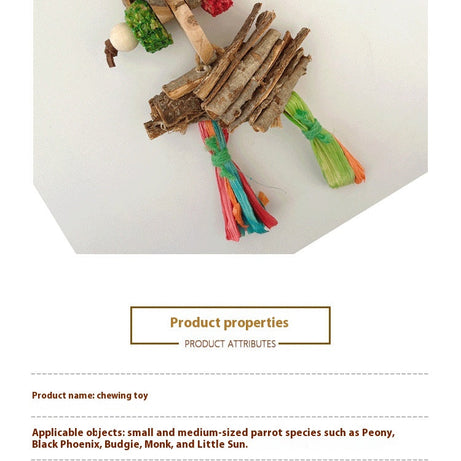Parrot Bird Bite Toy String Relieving Stuffy Decorative Color
