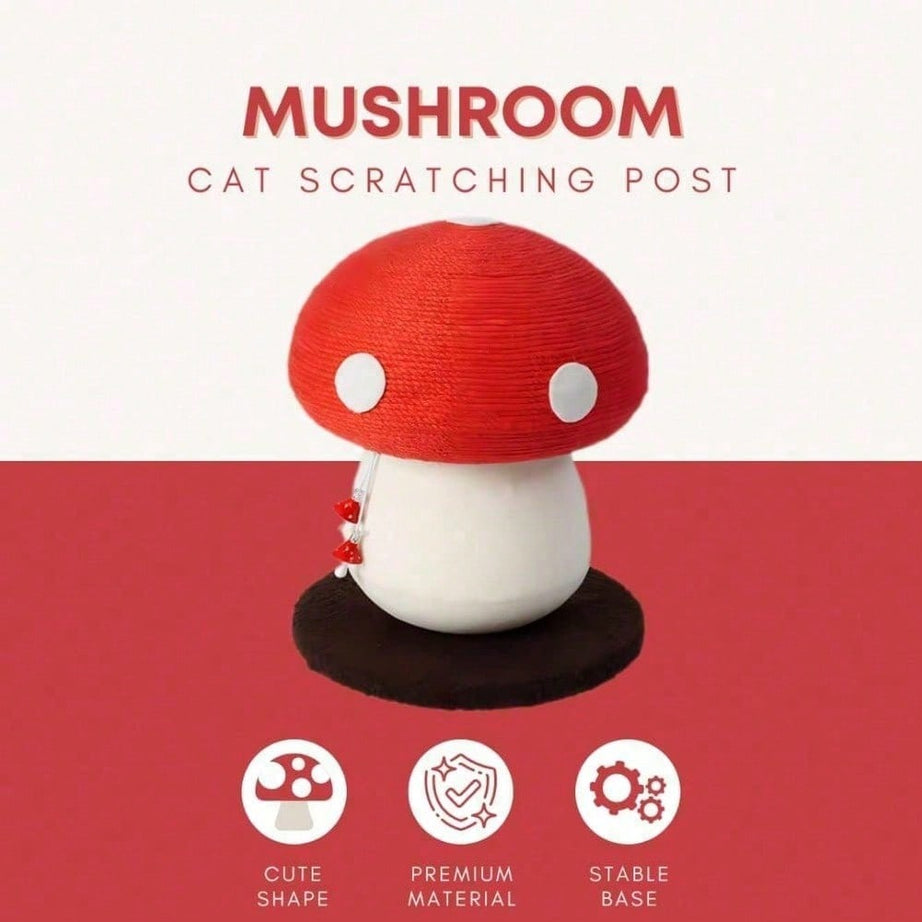 Mushroom Cat Scratching Post Unique Design Sisal Wrapped Ideal