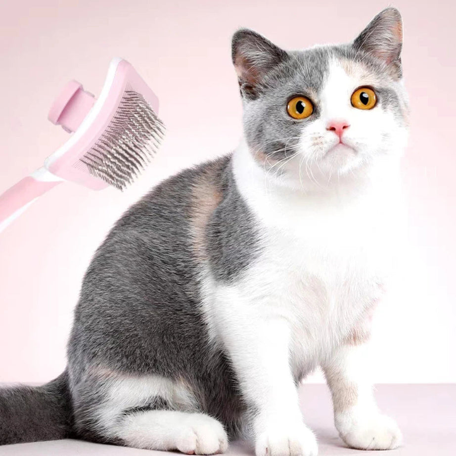 Self Cleaning Slicker Brush For Dogs Cats Pets-one Click