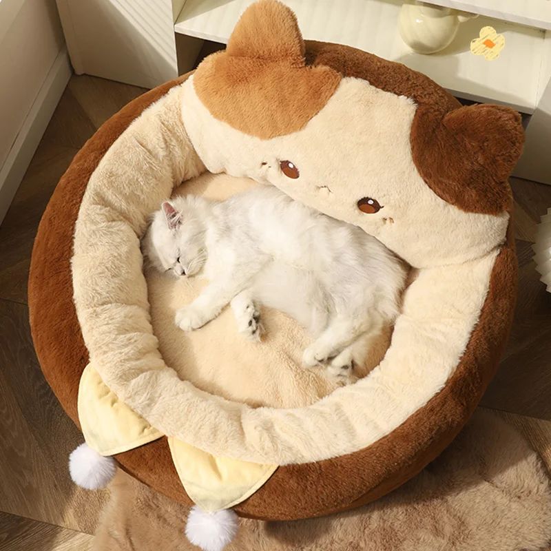 Cats Sofa Dogs Bed Round Cat Pad Mattress Winter Warm Deep Sleep