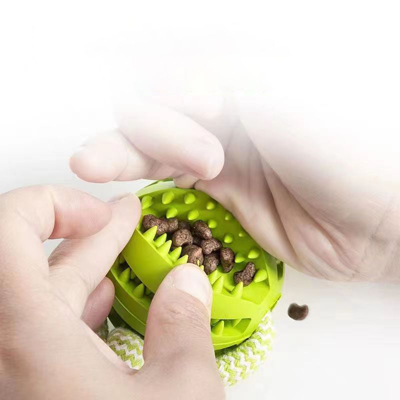 Dog Toys Treat Balls Interactive Hemp Rope Rubber Leaking For Small