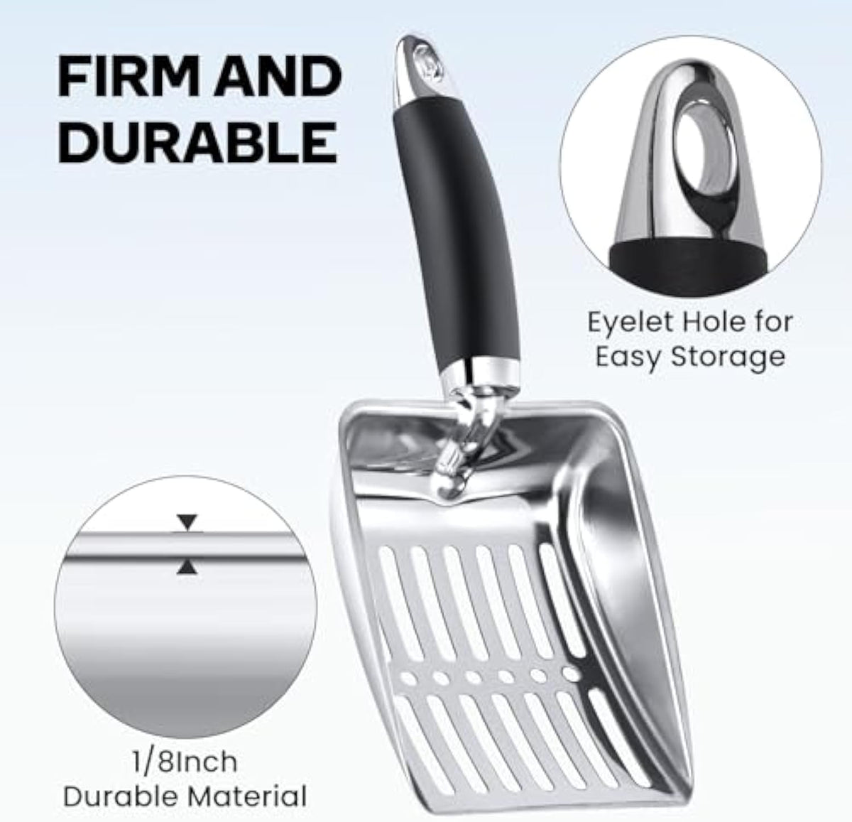 Cat Litter Scoop Kitty Metal Scooper Stainless Steel Sifter Heavy
