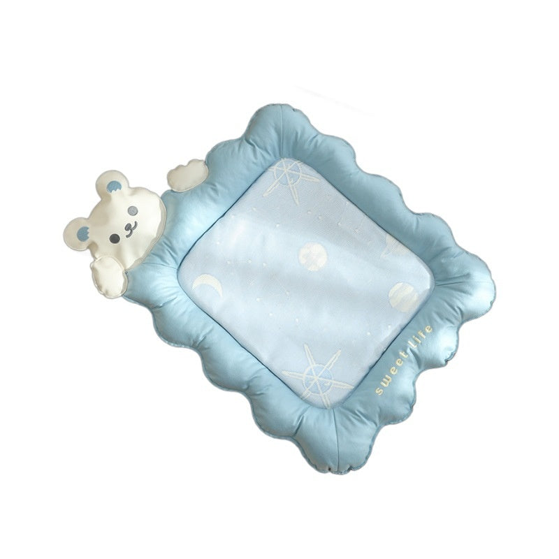 Summer Cooling Ice-silk Dog-shaped Mat For Sleeping