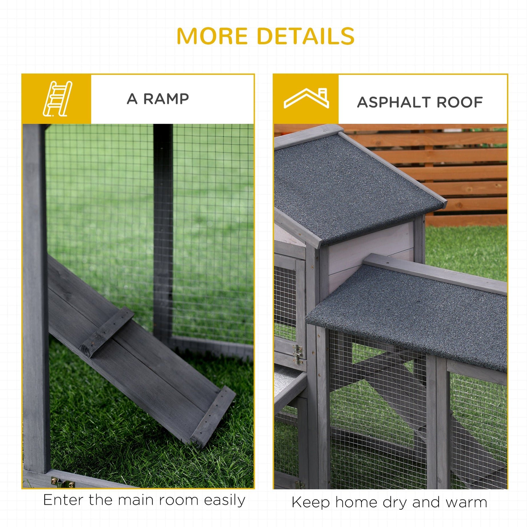 Outdoor Rabbit Hutch Wooden Bunny Cage Guinea Pig House With Run
