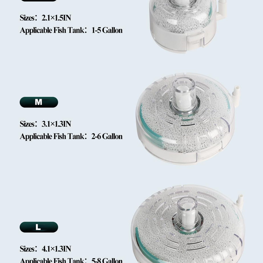 Mini Aquarium Sponge Filter Small Fish Tank Submersible Built-in