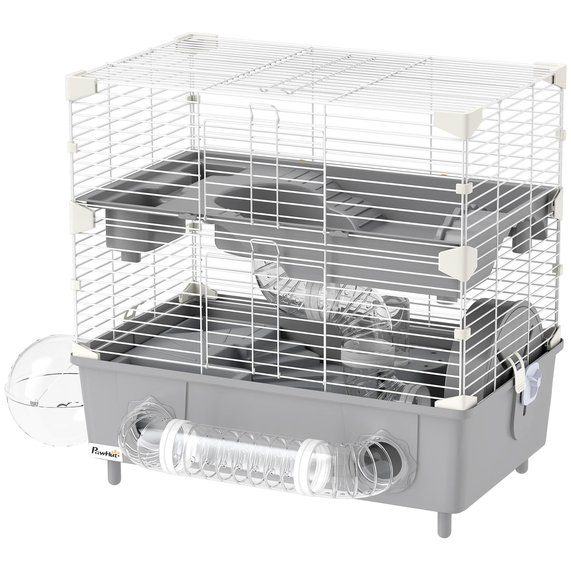 2-tier Hamster Cage With Sand Bathroom Running Wheel Water Bottle