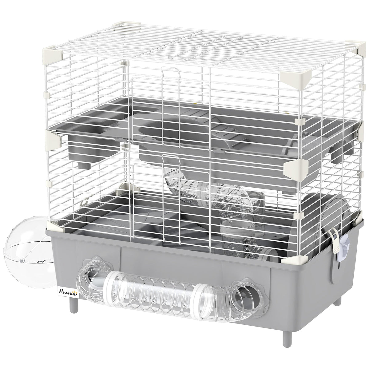 2-tier Hamster Cage With Sand Bathroom Running Wheel Water Bottle