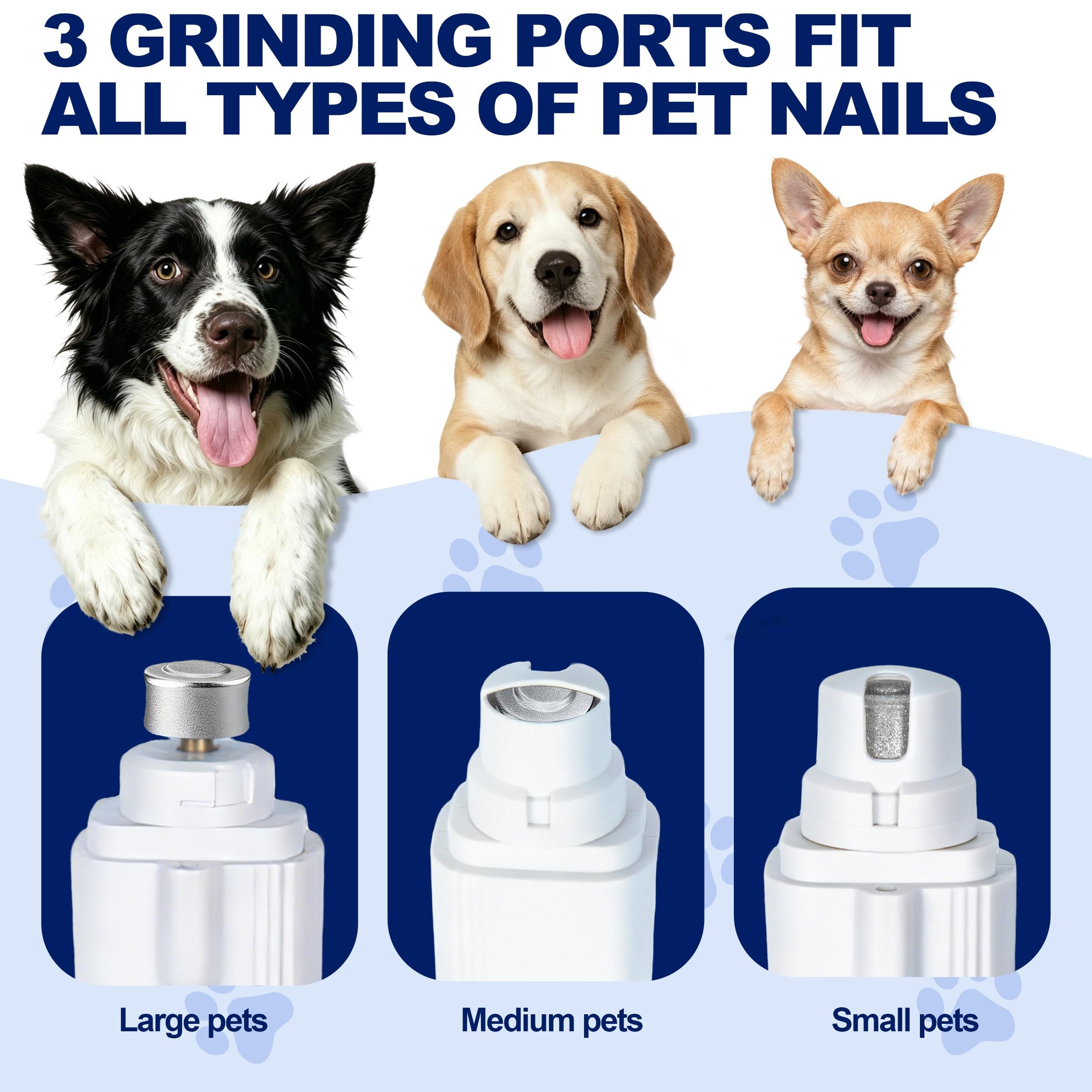 2-in-1 Dog Nail Clippers With Light Electric Pet Grinder Quiet