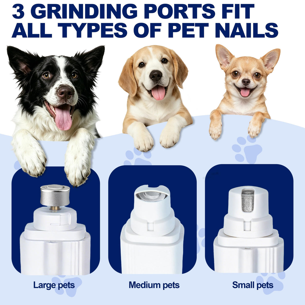 2-in-1 Dog Nail Clippers With Light Electric Pet Grinder Quiet