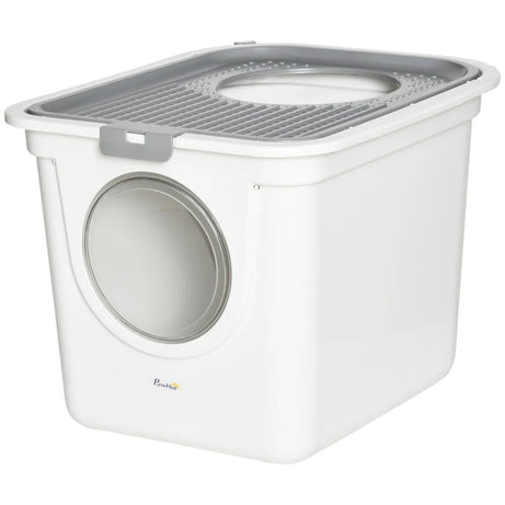 Covered Cat Litter Box Easy Cleaning Kitty With Front Entrance Top
