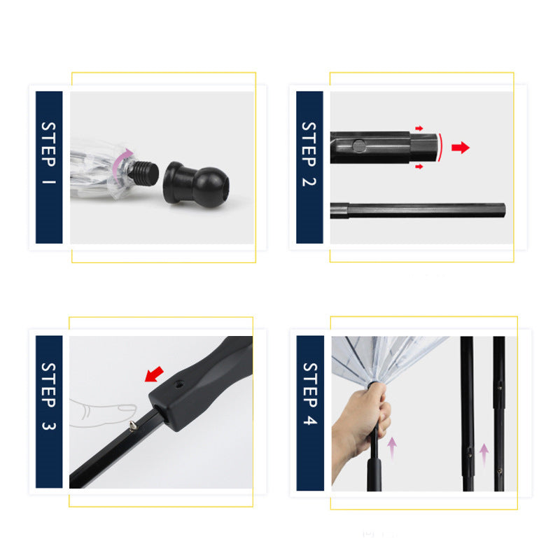 Dog's Transparent Umbrella With Traction Chain Removable Pet