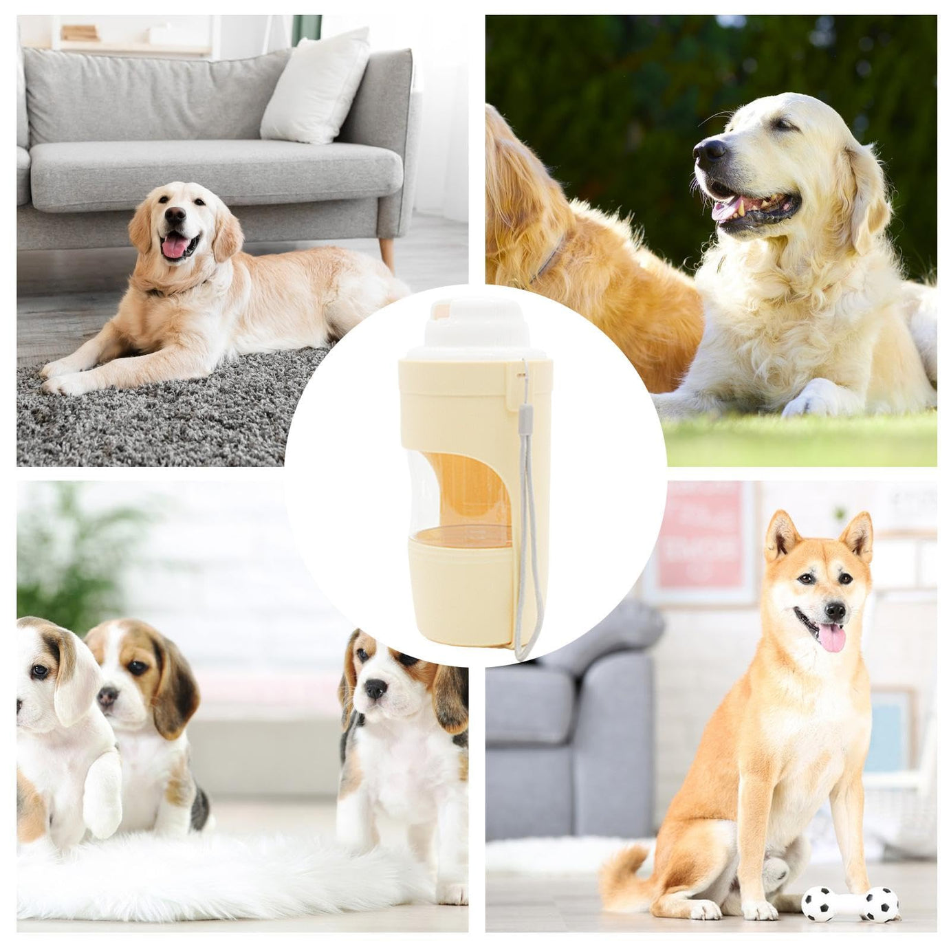 2-in-1 Travel Dog Water Bottle Pet Dispenser Feeder Drinking Outing