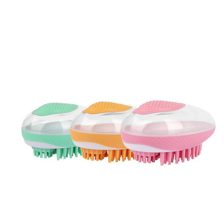 Dog Cat Bath Brush 2-in-1 Pet Spa Massage Comb Soft Silicone Pets