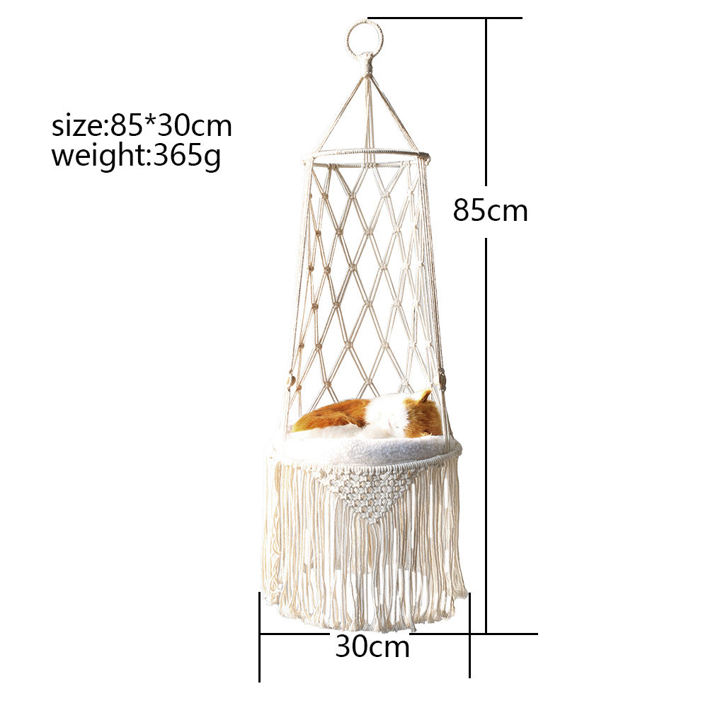 Macrame Hanging Pet Bed Cat Hammock Wall Bed-pet Gifts Swing