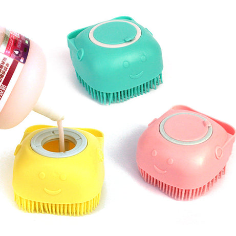 Silicone Dog Bath Massage Gloves Brush Pet Cat Bathroom Cleaning