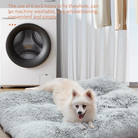 Dog Bed Mats Washable Large Sofa Portable Pet Kennel Long Plush