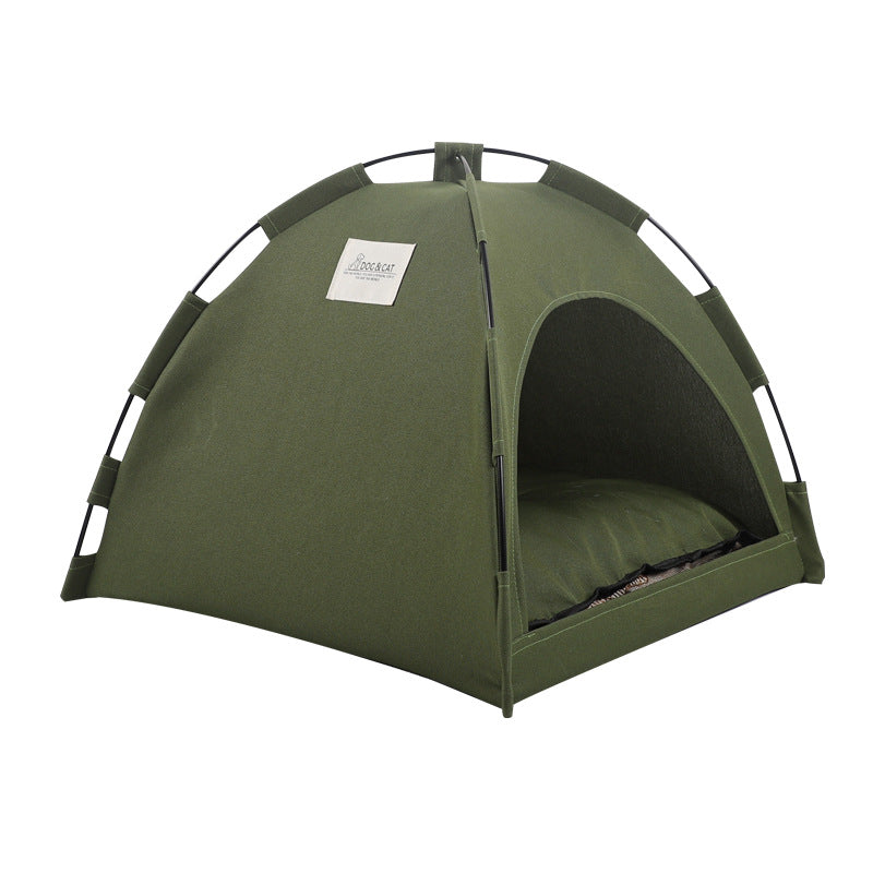 Cat Tent Cooling Mat Dog House Pet Sofa Camping Bed With Cushion