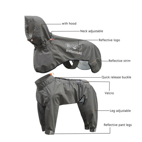 Adjustable Dog Raincoat All-inclusive Medium Large Adhesive