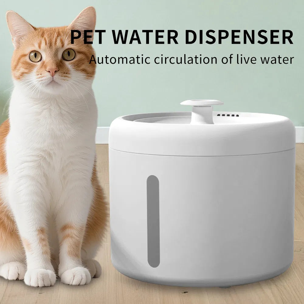 2500ml USB Round Pet Water Fountain Automatic Cat Dispenser