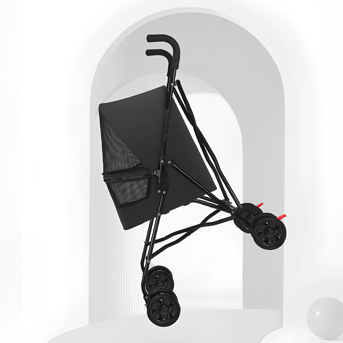 Pet Stroller For Small Dogs Cats With Mesh Ventilation Lightweight
